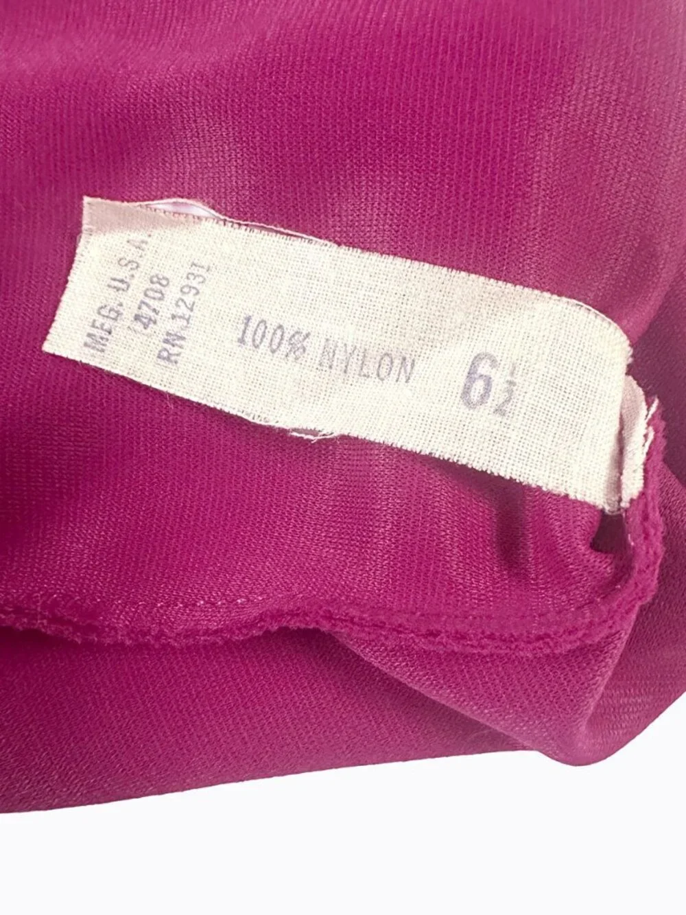 Vtg 60s Magenta Pink Nylon Opera Gloves 6.5 Small Formal Evening Made USA Retro